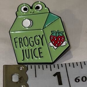 Froggy Juice Carton Pin Brooch